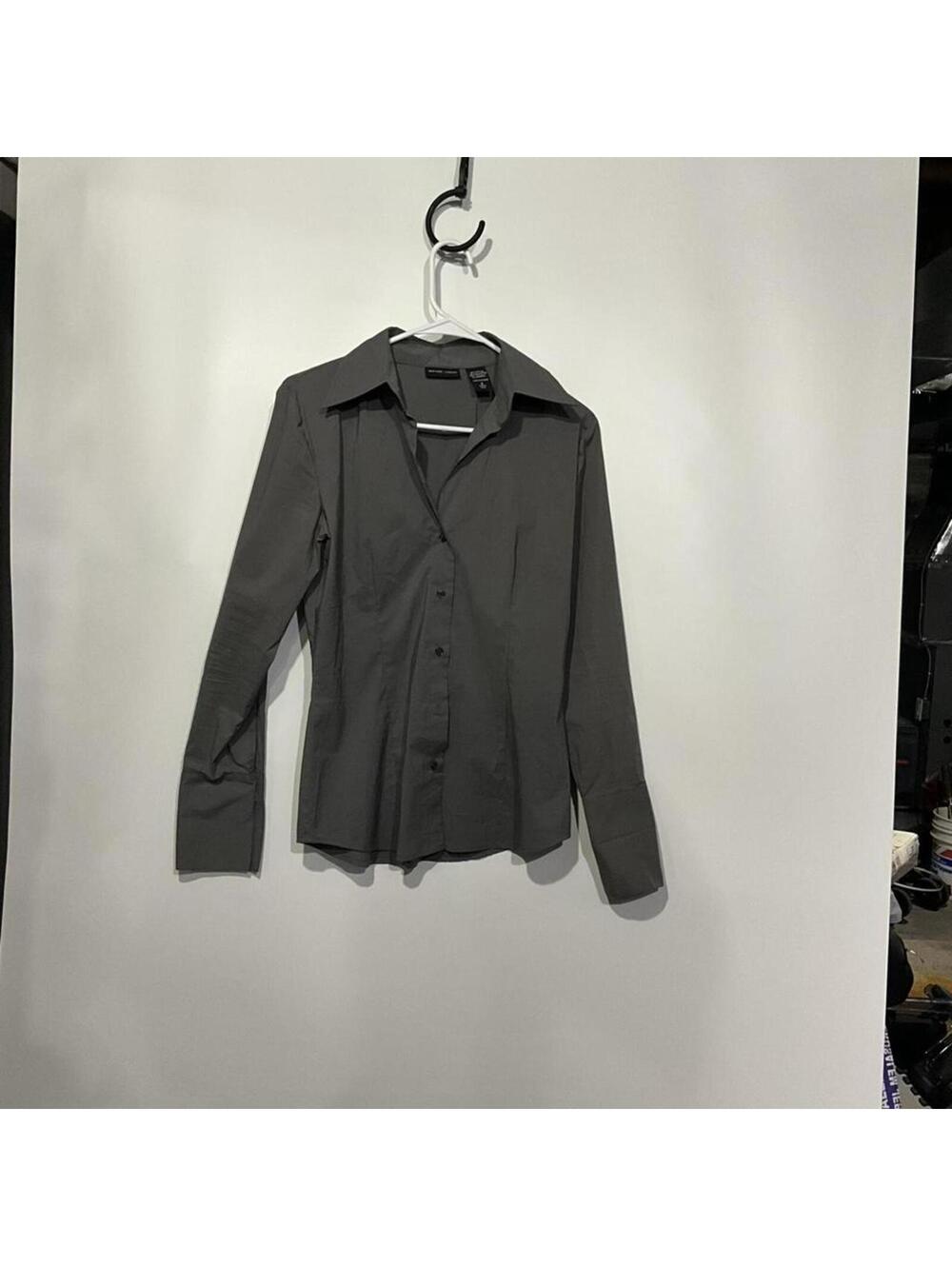 New York & Company Women's Grey and Black Shirt